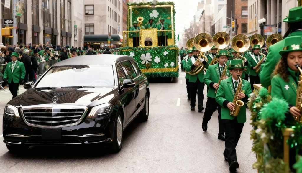 St. Patrick’s Day Limo & Luxury Transportation for the Parade 3 St. Patrick’s Day Sedan